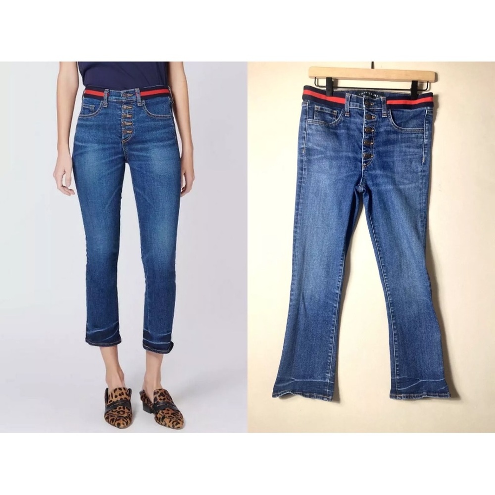 Veronica Beard Carolyn 10" Baby Boot jeans Sz 27 in Blue Tidal Wash